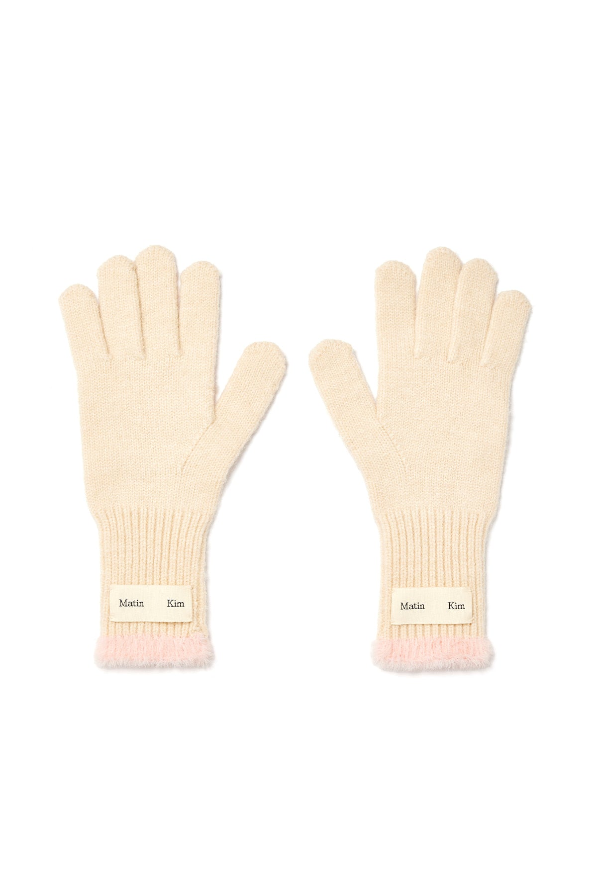 Matin Kim - Two Tone Finger Hole Gloves (Ivory) product image 1 | TRAB K-Fashion Australia