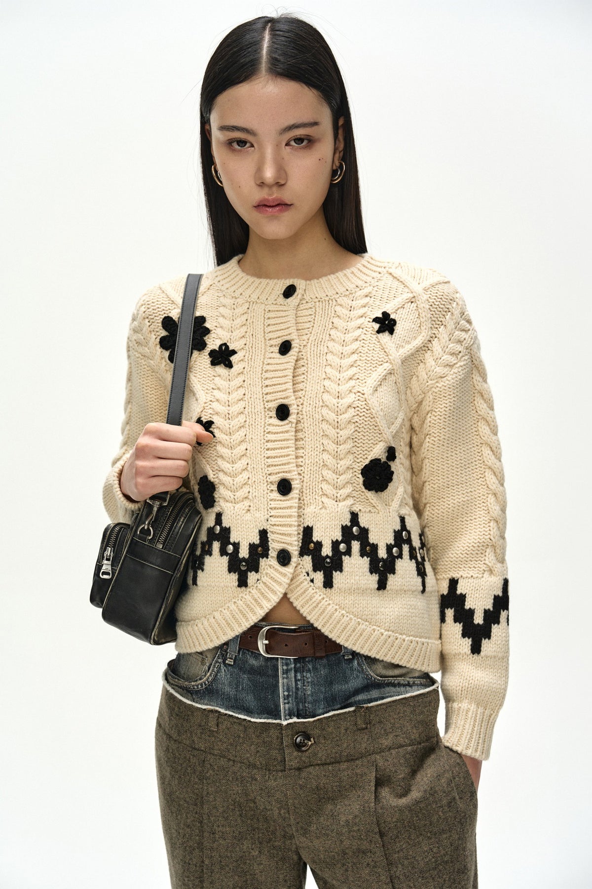 Andersson Bell - Fiori Camelia Cardigan (Ecru) product image 1 | TRAB K-Fashion Australia
