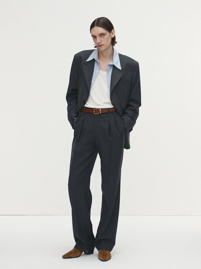 Tonywack - Double-Pleats Relaxed Trousers (Grey) product image 1 | TRAB K-Fashion Australia