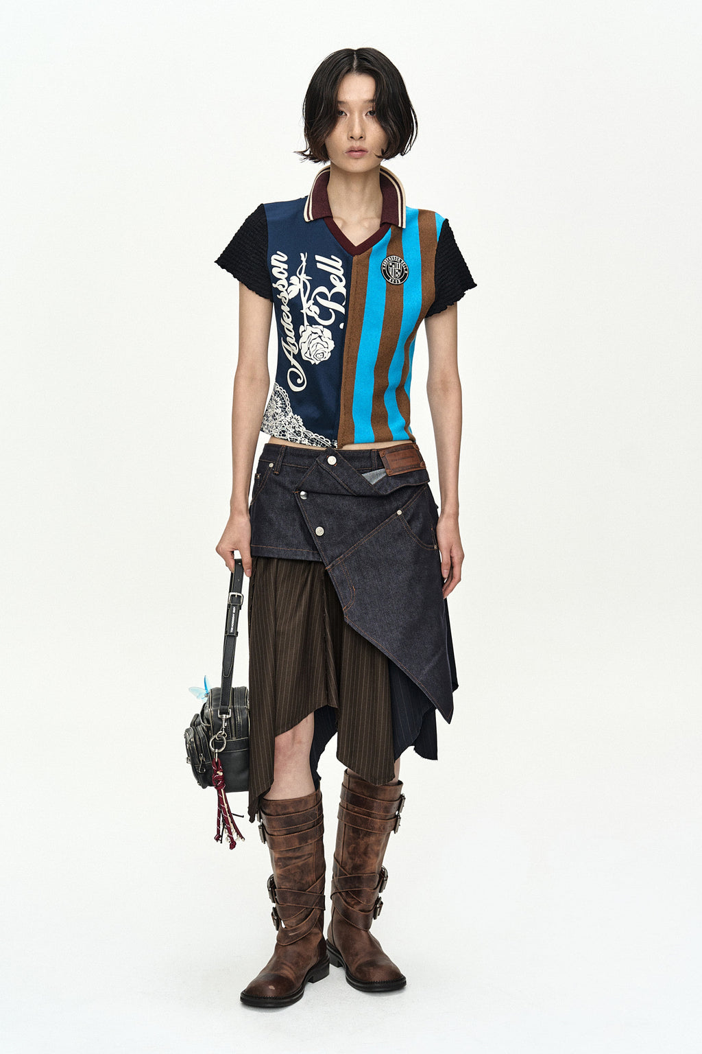Andersson Bell - Reworked Football Collar Top (Navy/Blue) product image 2 | TRAB K-Fashion Australia