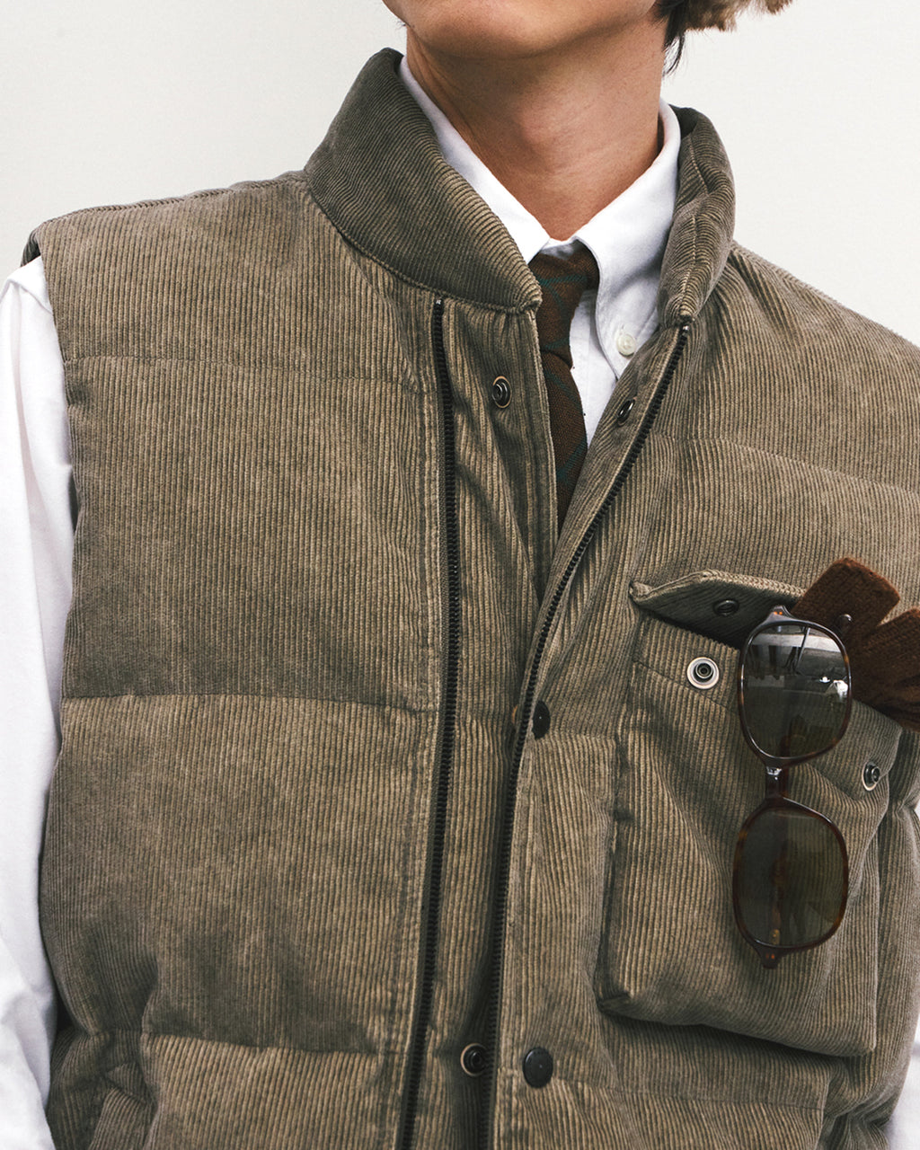 Eastlogue - Flak Puffer Down Vest (Sand Corduroy) product image 11 | TRAB K-Fashion Australia