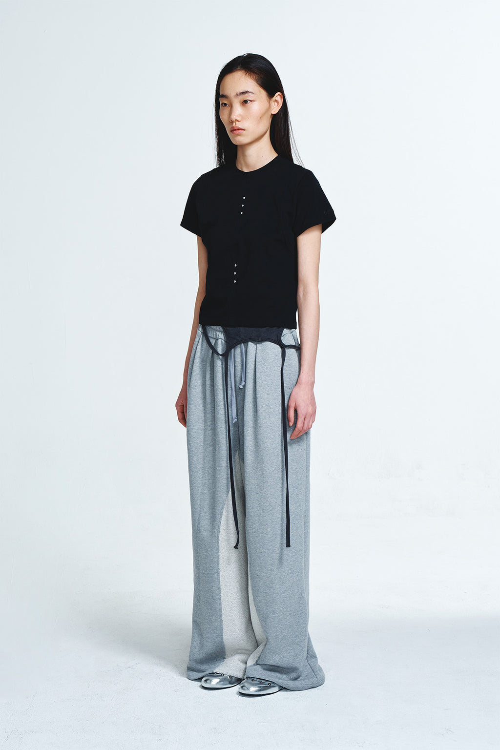 Deinet - Reverse Cut Sweatpants (Melange Grey) product image 2 | TRAB K-Fashion Australia