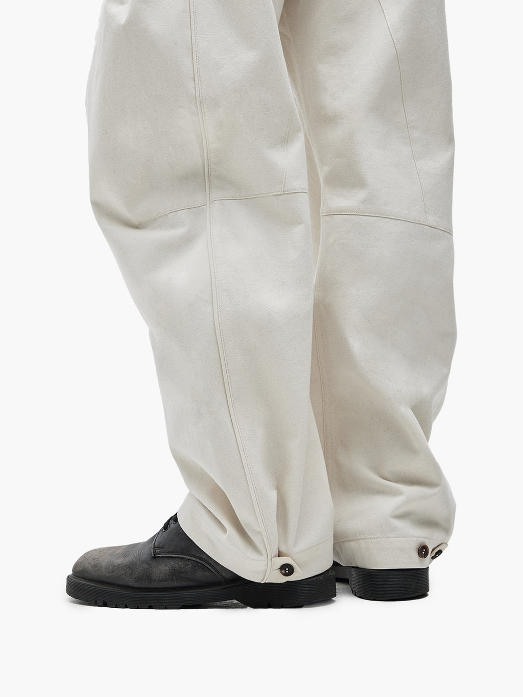 Jiyong Kim - Multi Pocket Curved Trousers (Off-White) product image 9 | TRAB K-Fashion Australia