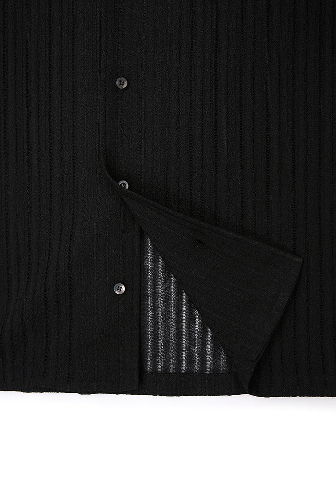 Tonywack - Crochet Camp Collar Half Sleeve Shirt (Black) product image 10 | TRAB K-Fashion Australia