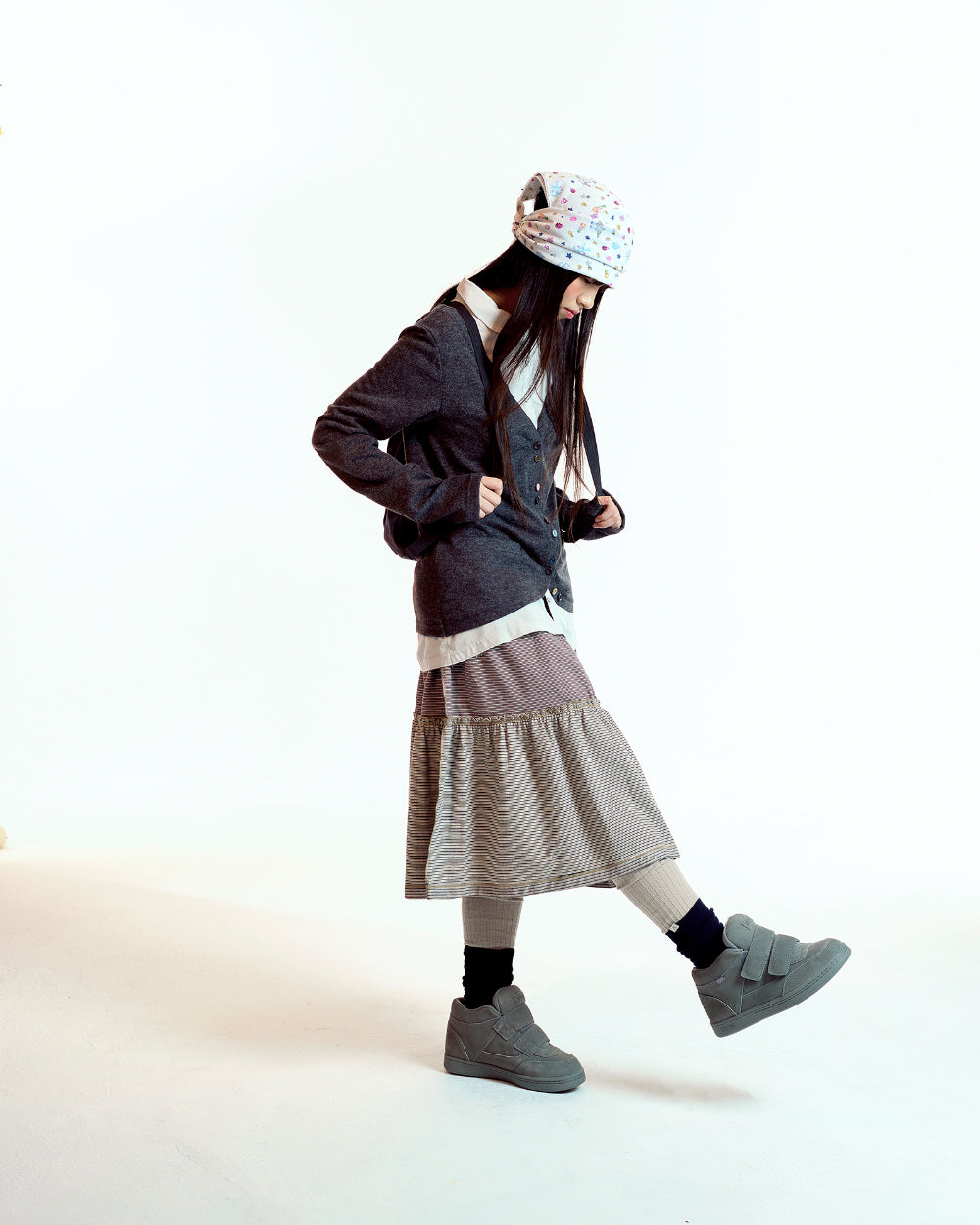 Coyseio - Layered Shirt Cardigan (Dark Grey) product image 2 | TRAB K-Fashion Australia