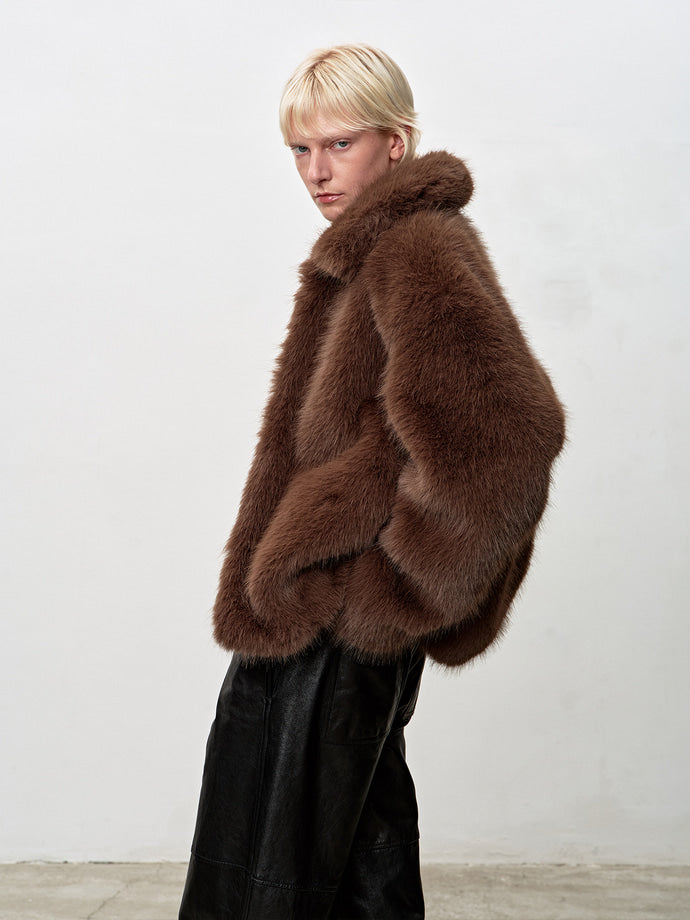 Tonywack - Faux Fur Relaxed Blouson (Mocha) product image 11 | TRAB K-Fashion Australia