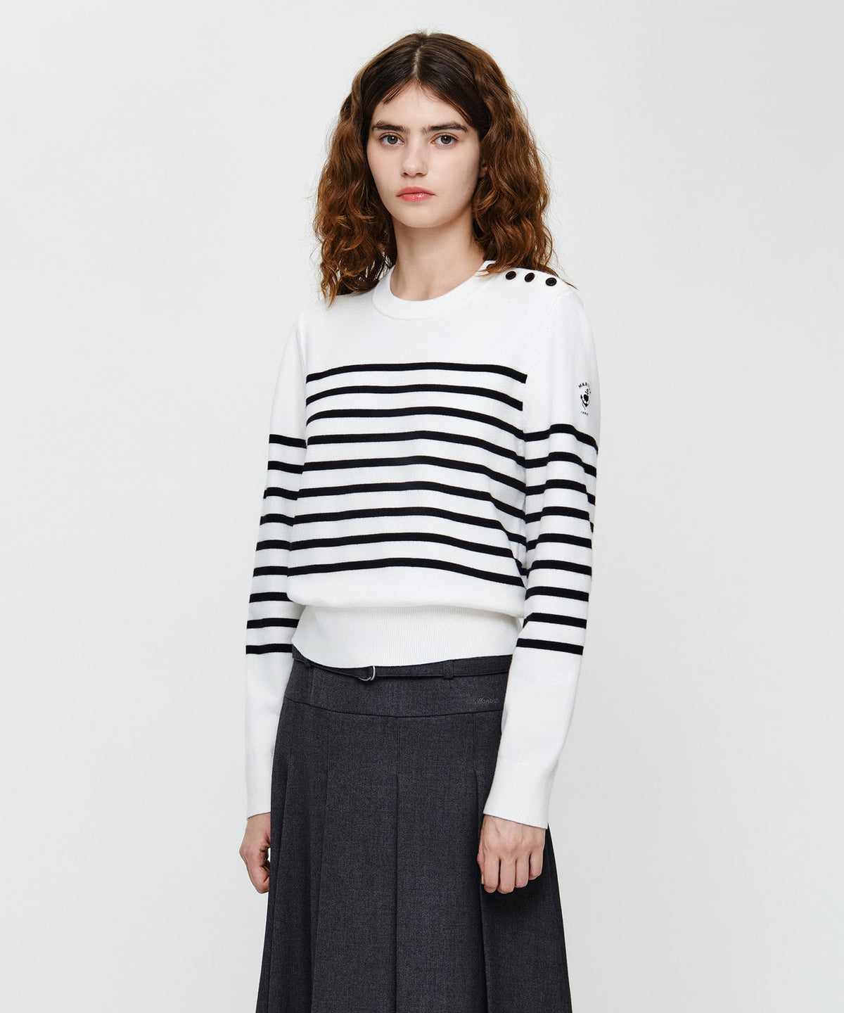 Marithe & Francois Girbaud - Marine Button Point Knit Pullover (Ivory) product image 2 | TRAB K-Fashion Australia