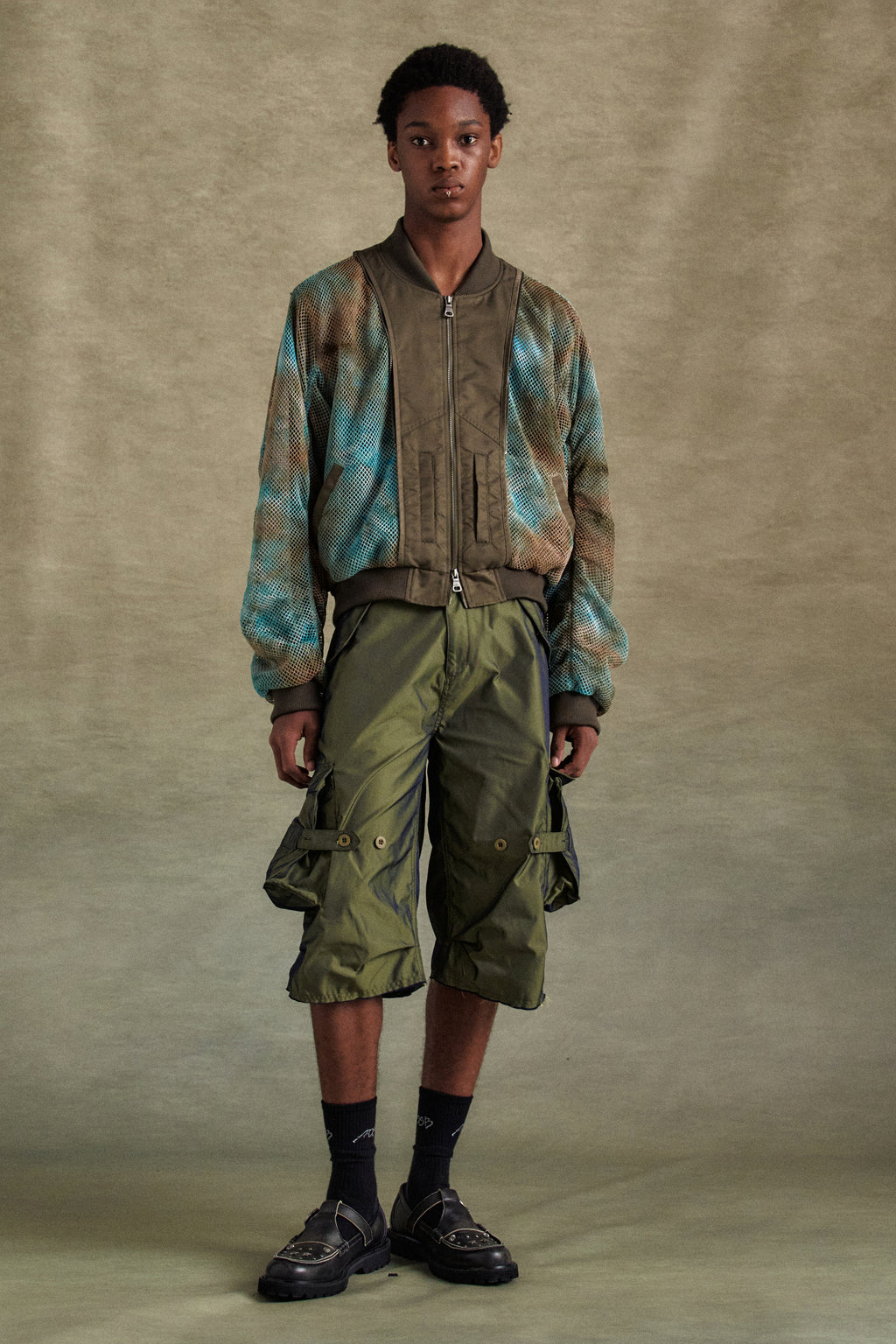 Andersson Bell - Nadrin Multi Pocket Cargo Shorts (Khaki) product image 6 | TRAB K-Fashion Australia