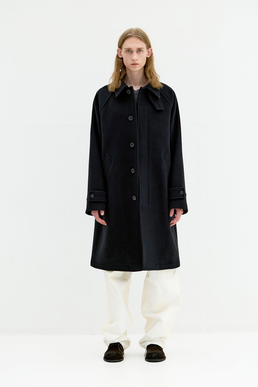 Coor - Belandi Cashmere Blend Balmacaan Coat (Black) product image 3 | TRAB K-Fashion Australia