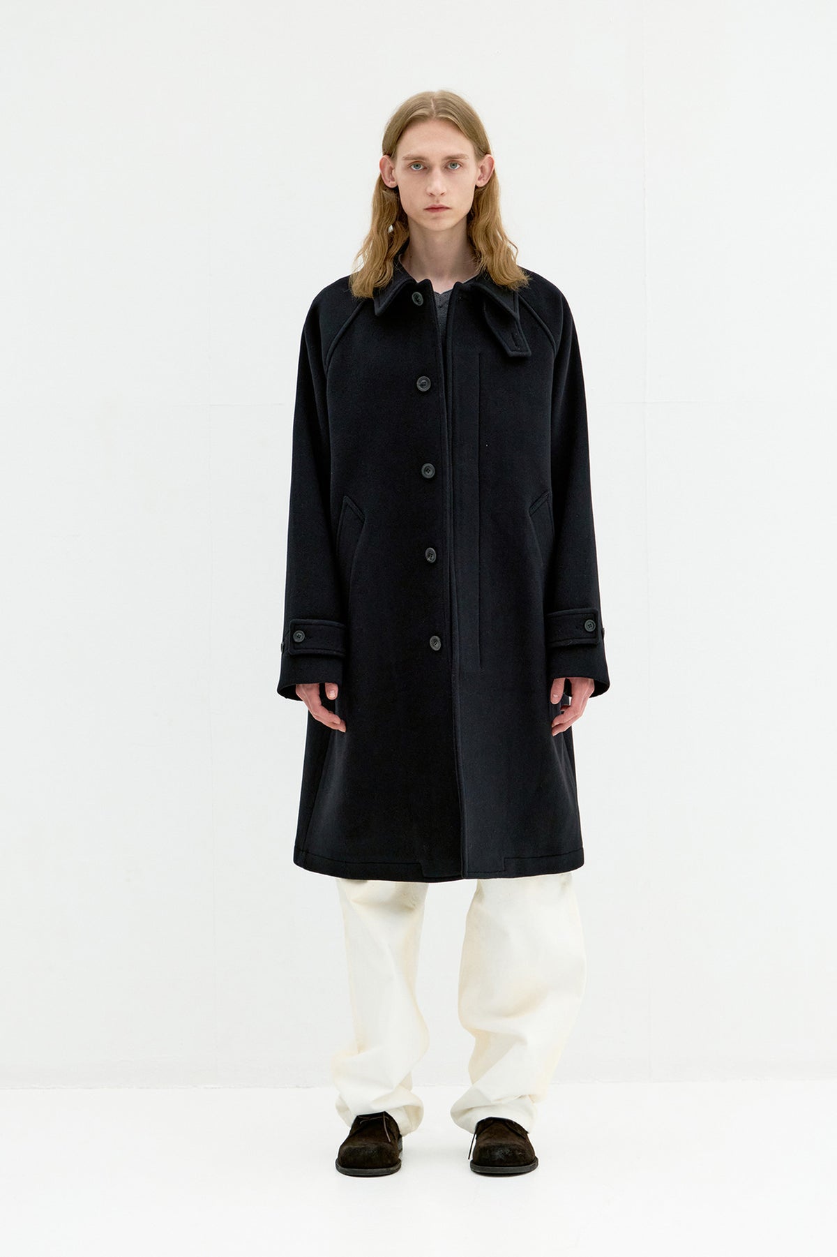 Coor - Belandi Cashmere Blend Balmacaan Coat (Black) product image 3 | TRAB K-Fashion Australia