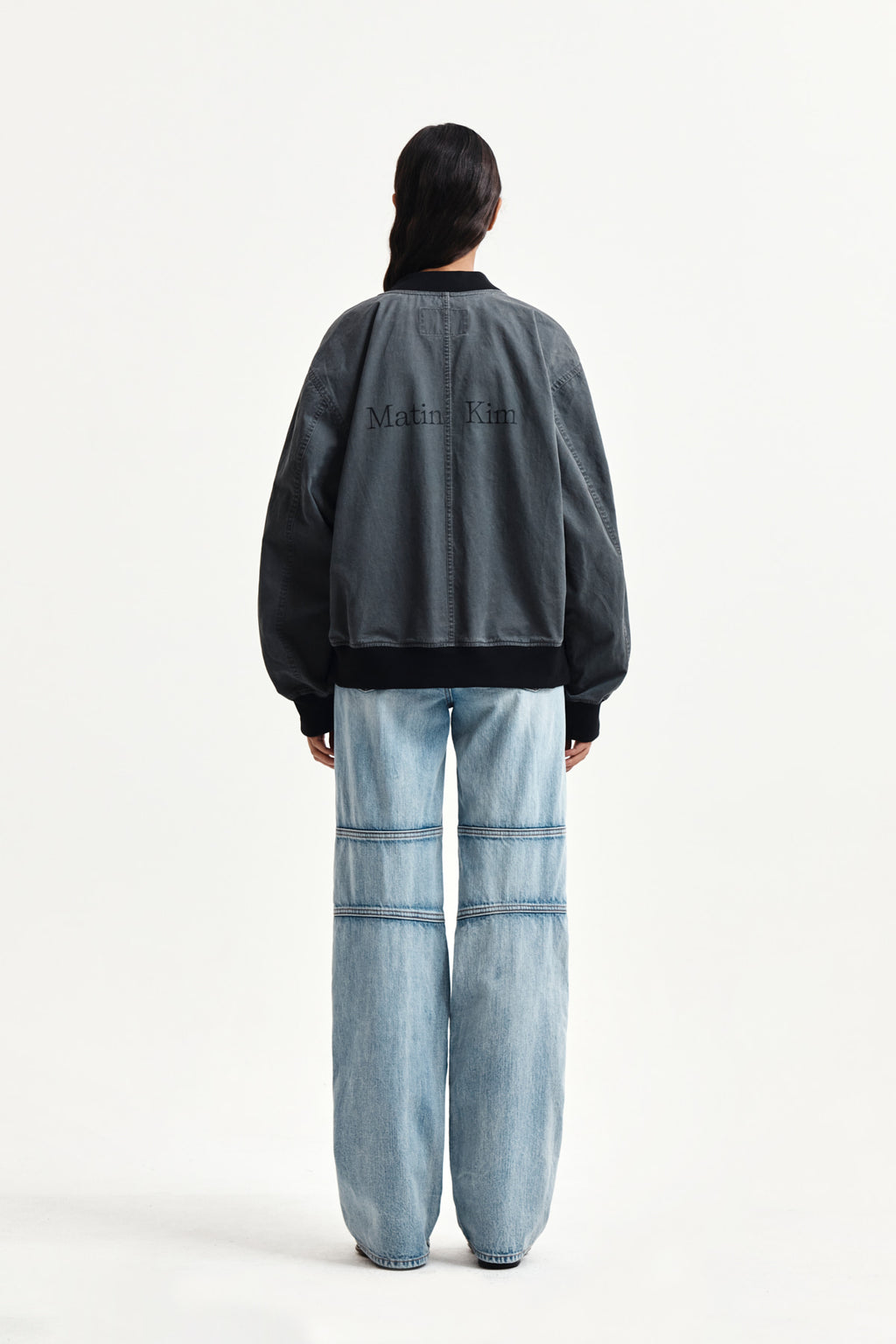 Matin Kim - Vintage Washed Back Logo Jumper (Charcoal) product image 8 | TRAB K-Fashion Australia
