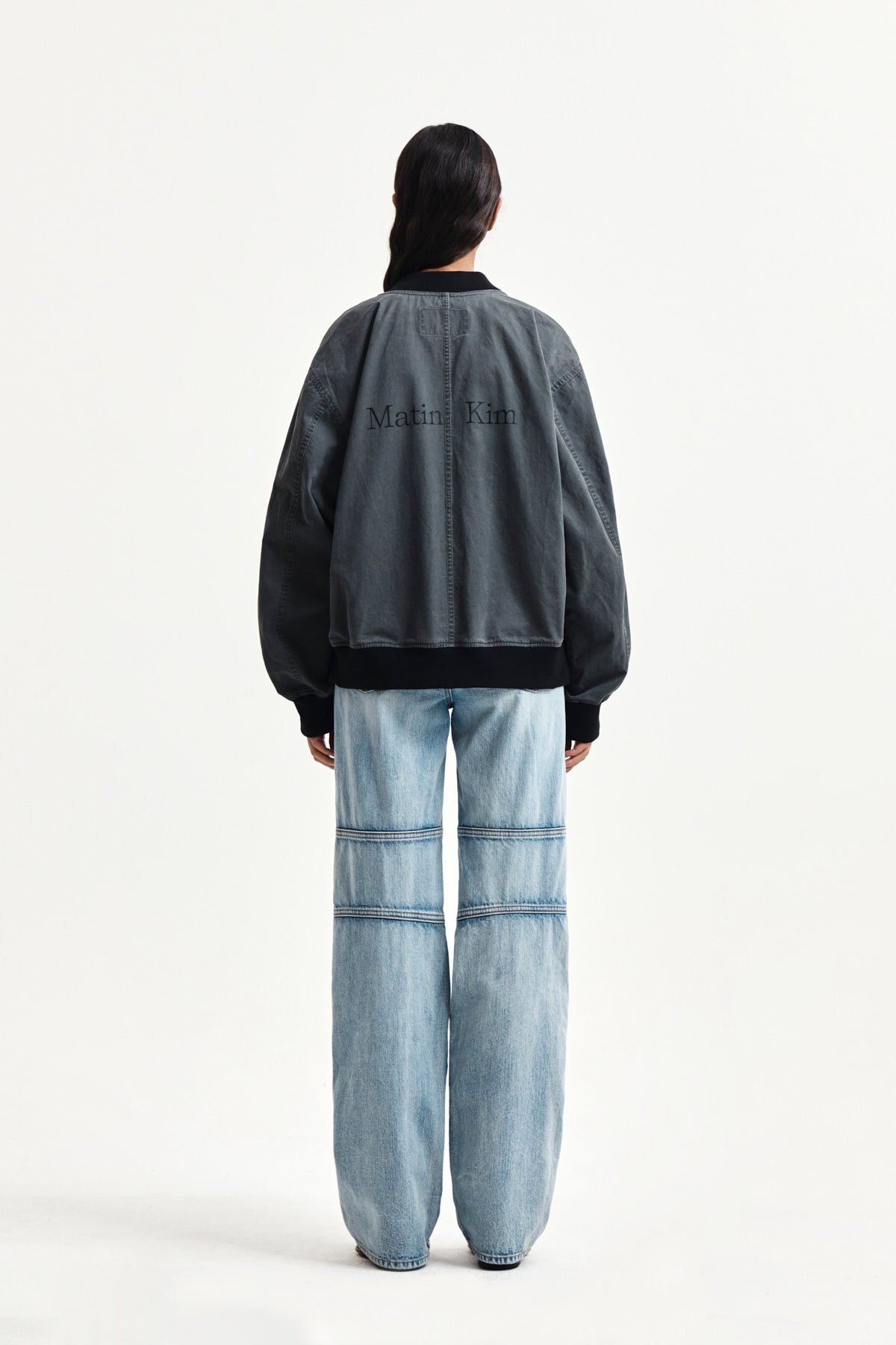 Matin Kim - Vintage Washed Back Logo Jumper (Charcoal) product image 8 | TRAB K-Fashion Australia