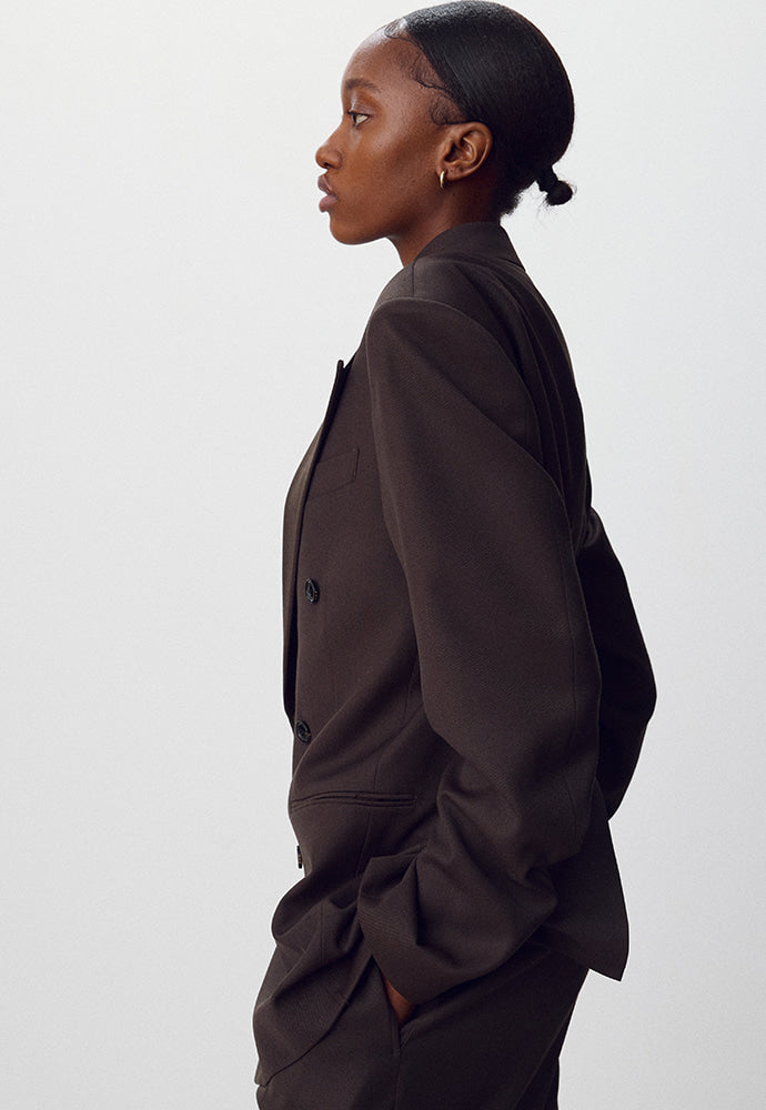 Tonywack - Wool Twill Pleated Wide Trousers (Brown) product image 5 | TRAB K-Fashion Australia