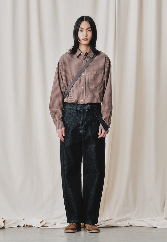Art if acts - Belted Wide Denim Pants (Washed Black) product image 3 | TRAB K-Fashion Australia