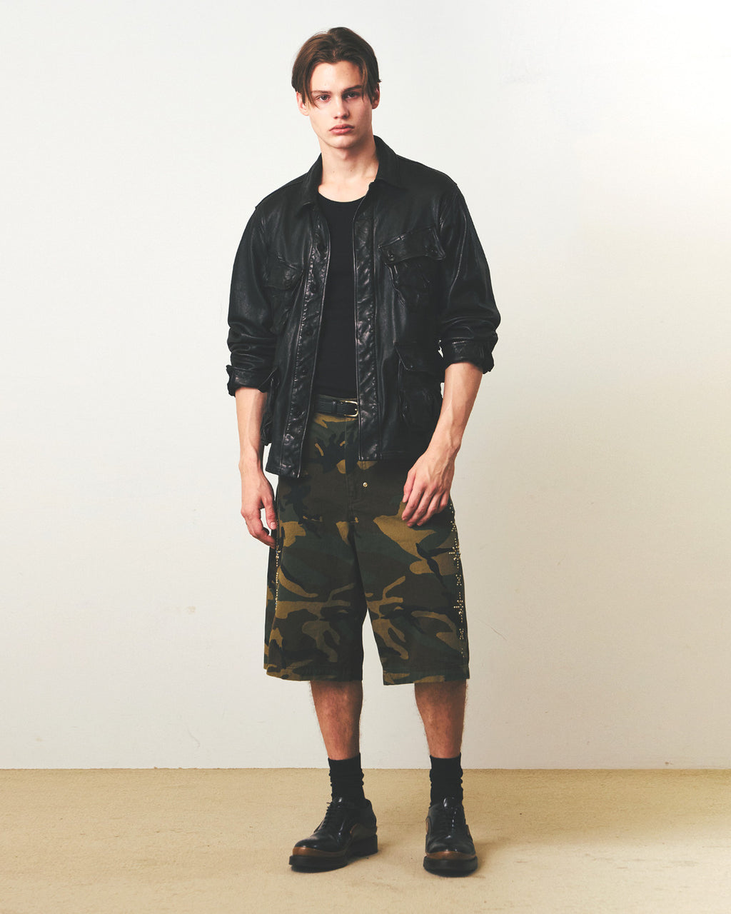 Eastlogue - Jungle Fatigue Leather Jacket (Black) product image 1 | TRAB K-Fashion Australia