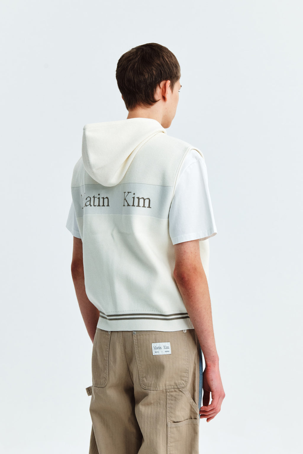 Matin Kim - Hoody Logo Knit Vest (Ivory) product image 10 | TRAB K-Fashion Australia