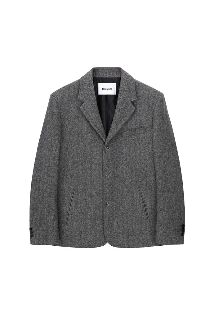 Tonywack - Ring Snap Blazer (Grey Herringbone) product image 7 | TRAB K-Fashion Australia