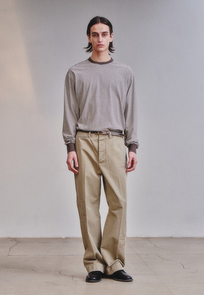 Art if acts - Washed Stripe Long Sleeve (Wood) product image 1 | TRAB K-Fashion Australia