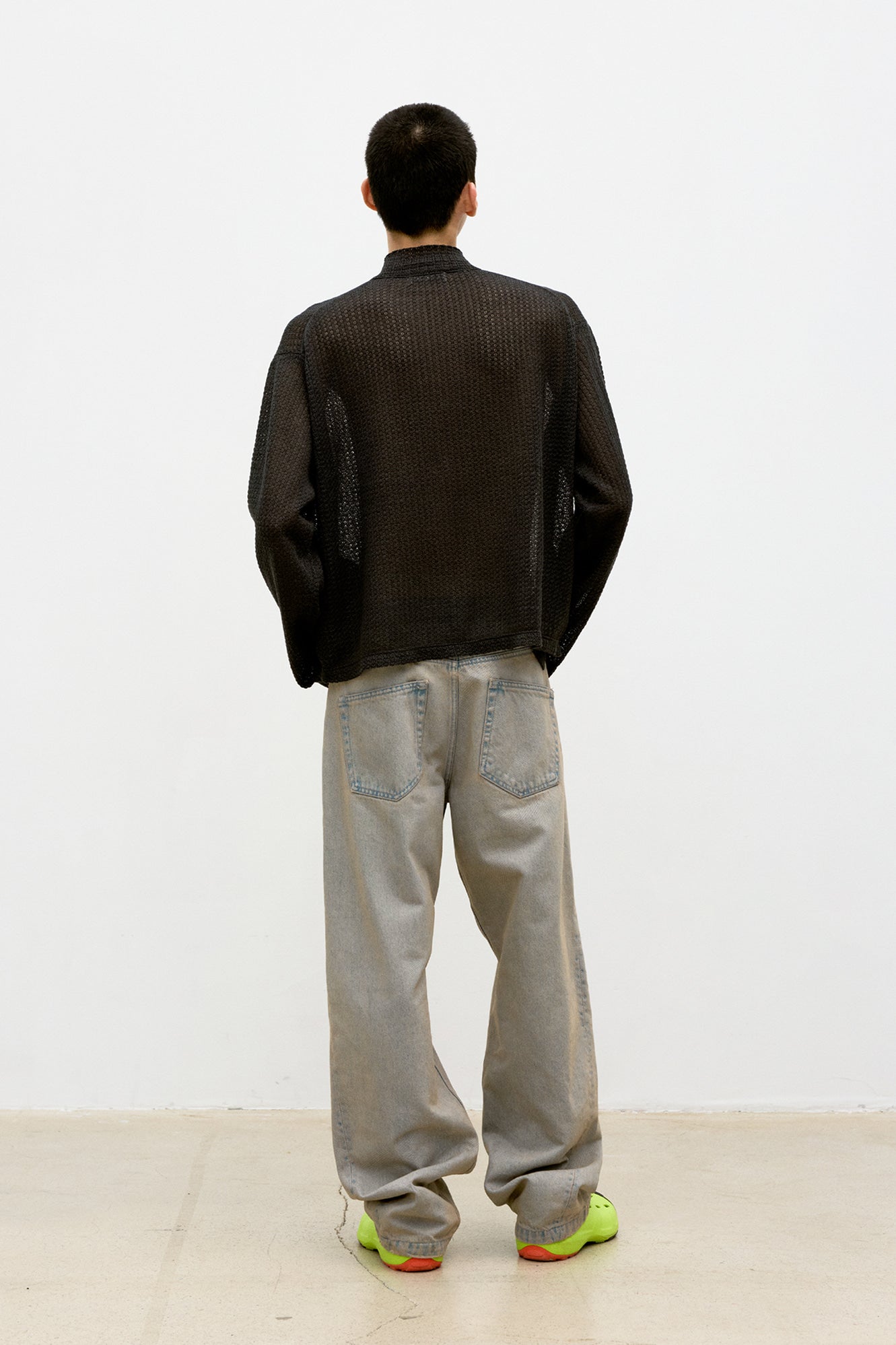 Coor - Linen Blend Stand Collar Knit Zip-Up (Charcoal) product image 4 | TRAB K-Fashion Australia