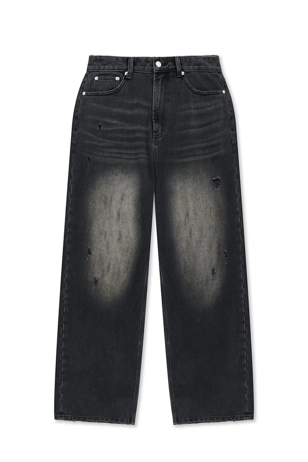 Matin Kim - Vintage Dirty Washed Denim Pants (Black) product image 1 | TRAB K-Fashion Australia