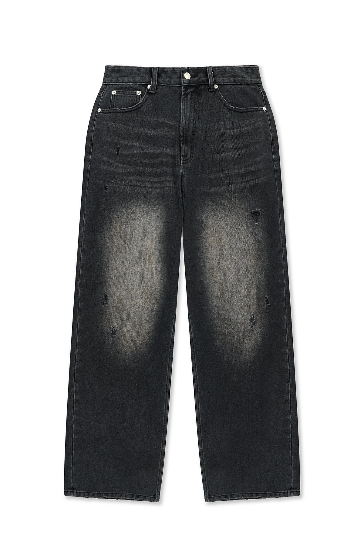 Matin Kim - Vintage Dirty Washed Denim Pants (Black) product image 1 | TRAB K-Fashion Australia