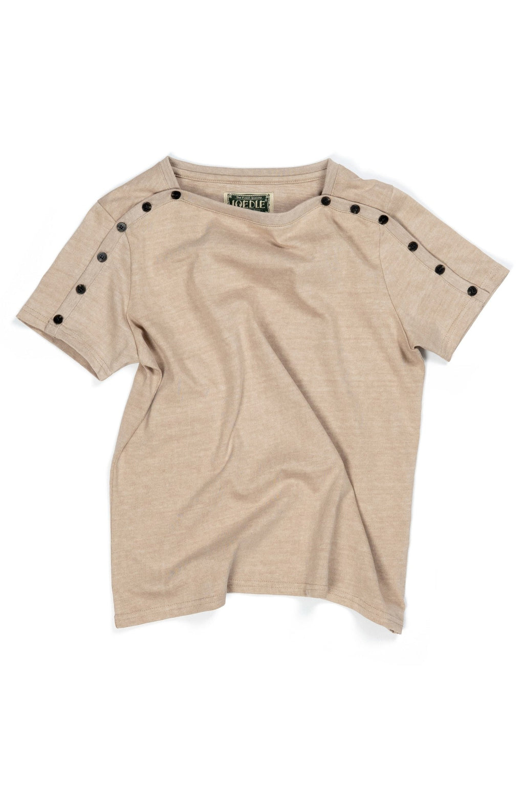 Ioedle - Tight-Button Boat Neck T-Shirt Yellow (Brown) product image 1 | TRAB K-Fashion Australia