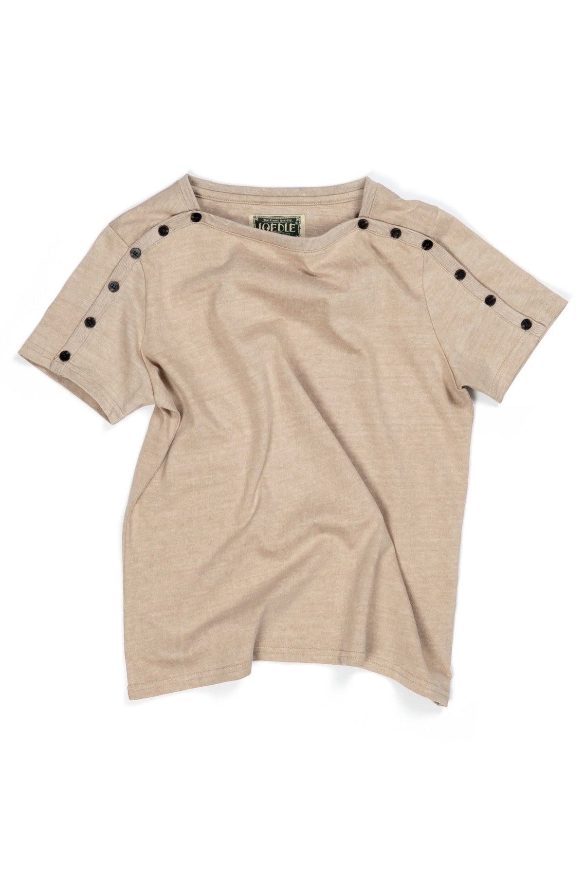 Ioedle - Tight-Button Boat Neck T-Shirt Yellow (Brown) product image 1 | TRAB K-Fashion Australia