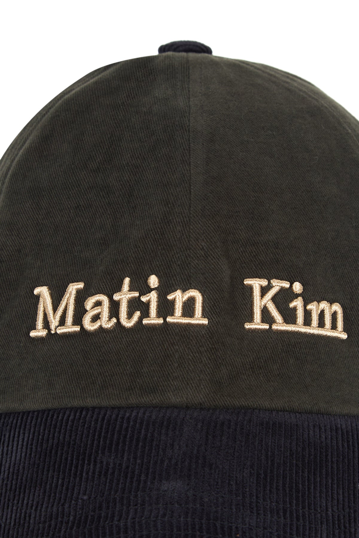 Matin Kim - Matin Classic Logo Corduroy Brim Ball Cap (Navy) product image 4 | TRAB K-Fashion Australia