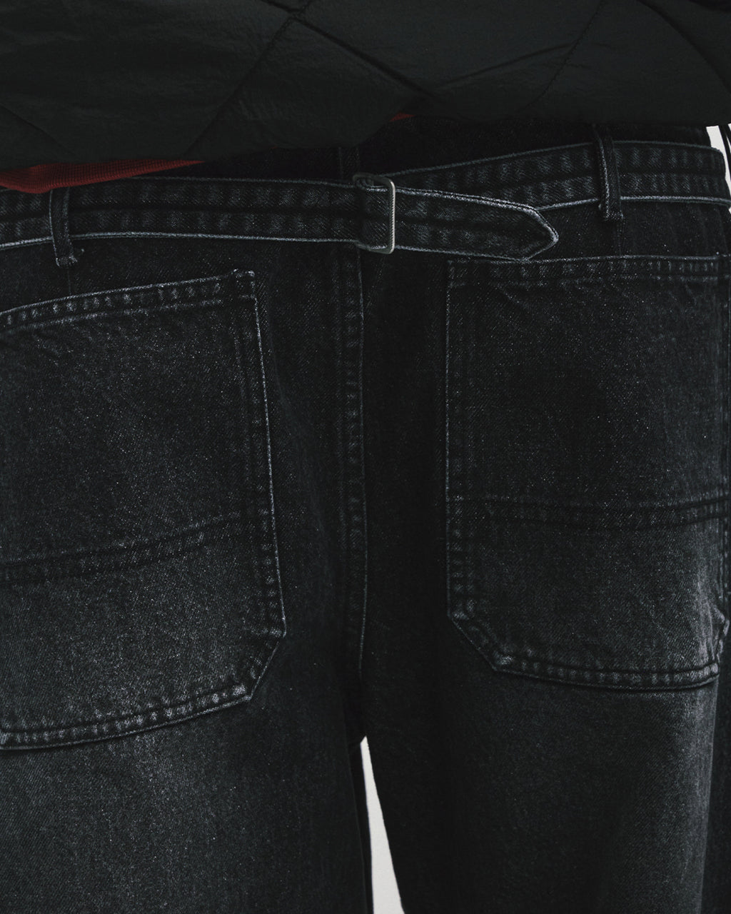 Eastlogue - Cinch Back Curved Pants (Black Denim) product image 11 | TRAB K-Fashion Australia