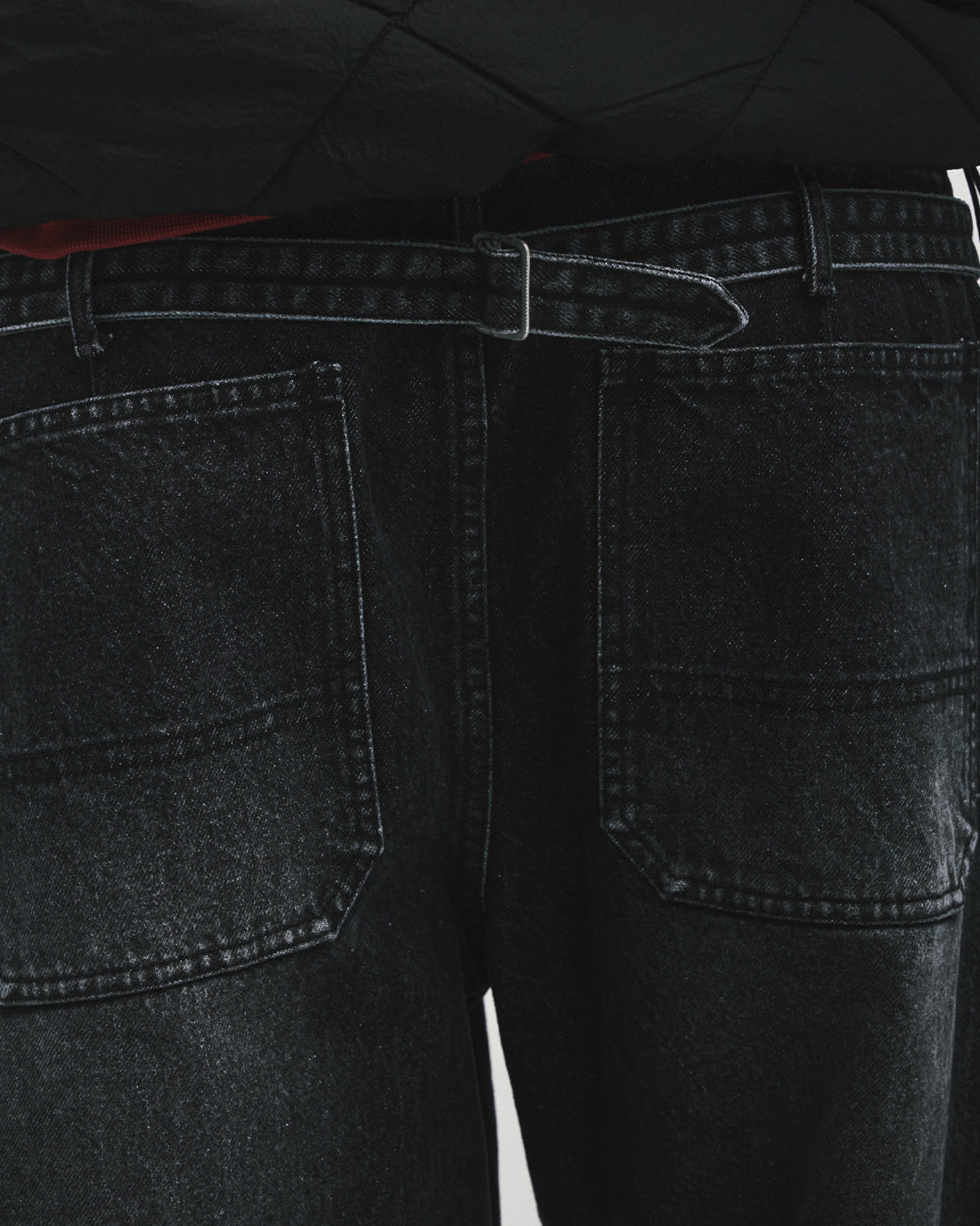 Eastlogue - Cinch Back Curved Pants (Black Denim) product image 11 | TRAB K-Fashion Australia