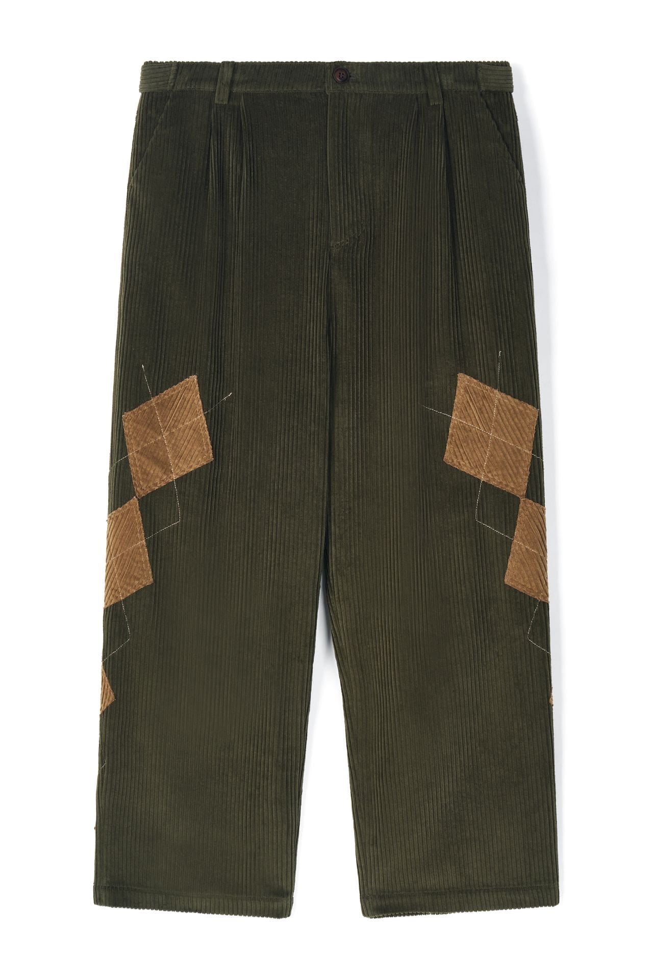 Ioedle - Argyle Kite Stem Corduroy Pants (Olive) product image 2 | TRAB K-Fashion Australia
