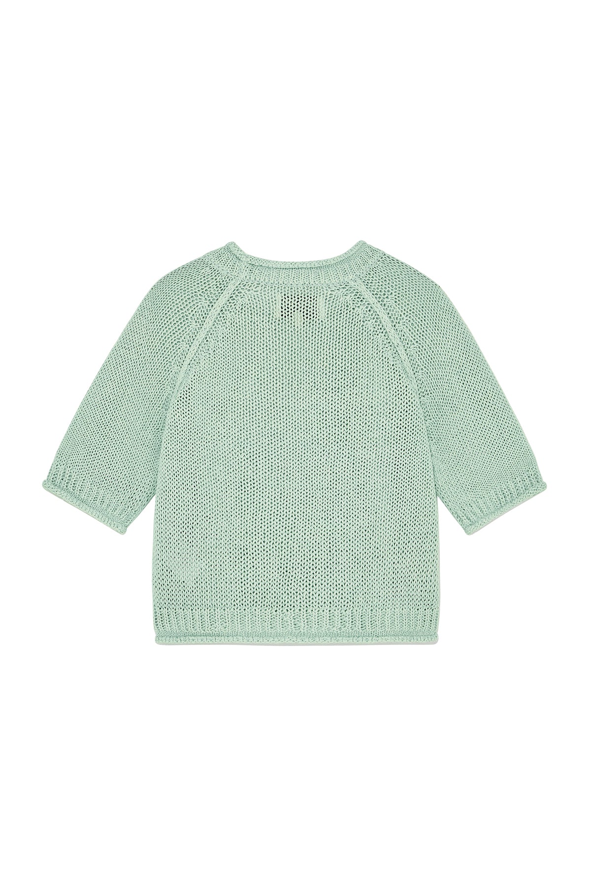 Matin Kim - Three Quarter Sleeve Logo Knit Pullover (Mint) product image 2 | TRAB K-Fashion Australia