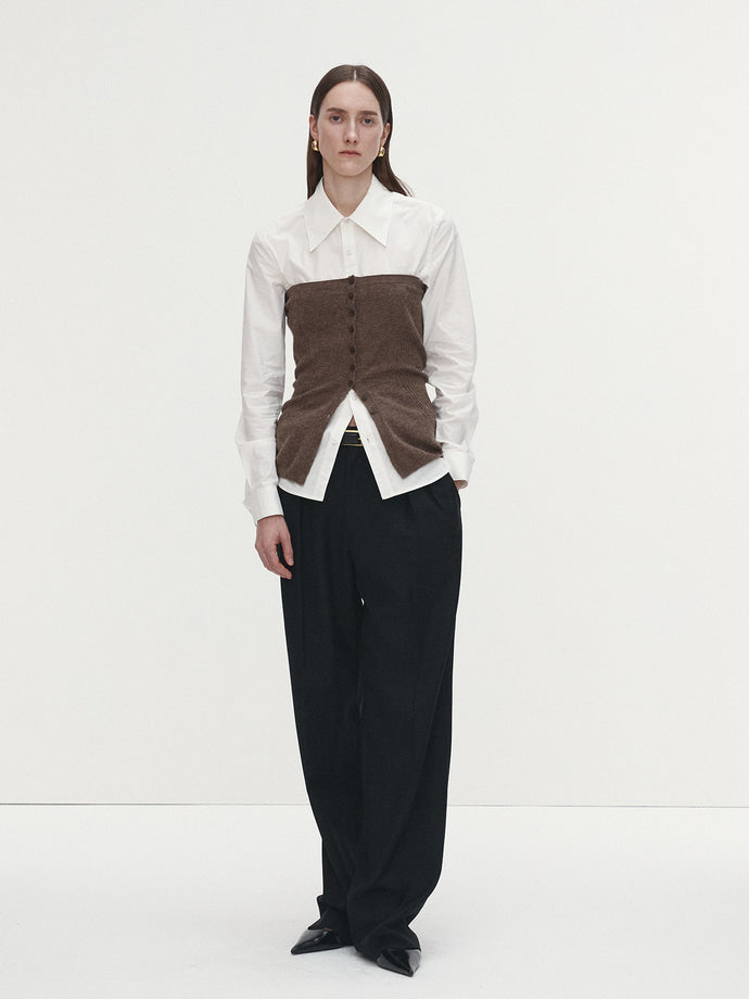 Tonywack - Wool Twill Pleated Tailored Trousers (Black) product image 1 | TRAB K-Fashion Australia