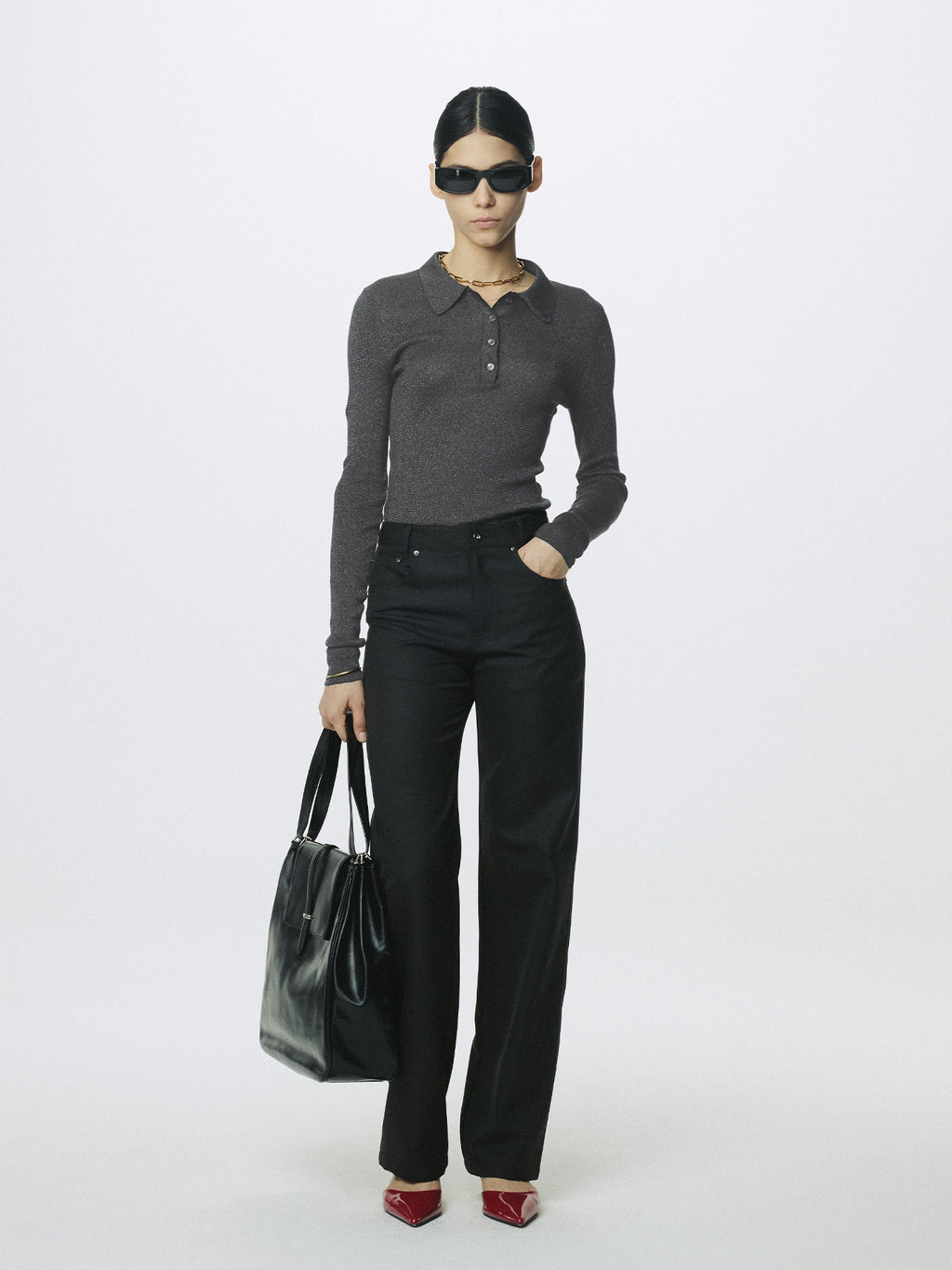 Tonywack - Wool 5 Pocket Straight Pants (Dark Charcoal) product image 1 | TRAB K-Fashion Australia