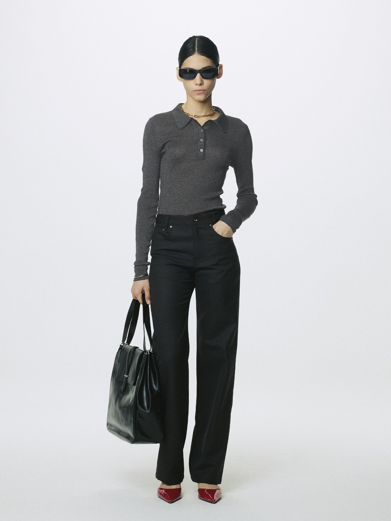 Tonywack - Wool 5 Pocket Straight Pants (Dark Charcoal) product image 1 | TRAB K-Fashion Australia