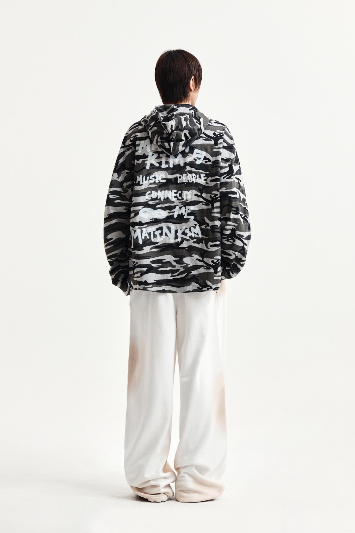 Matin Kim - Typo Artwork Camouflage Hoody (Khaki) product image 15 | TRAB K-Fashion Australia