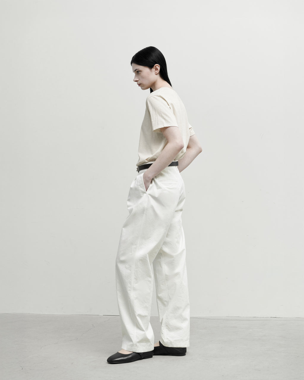 Brownyard - Washed Two Tuck Pants (Ivory) product image 2 | TRAB K-Fashion Australia