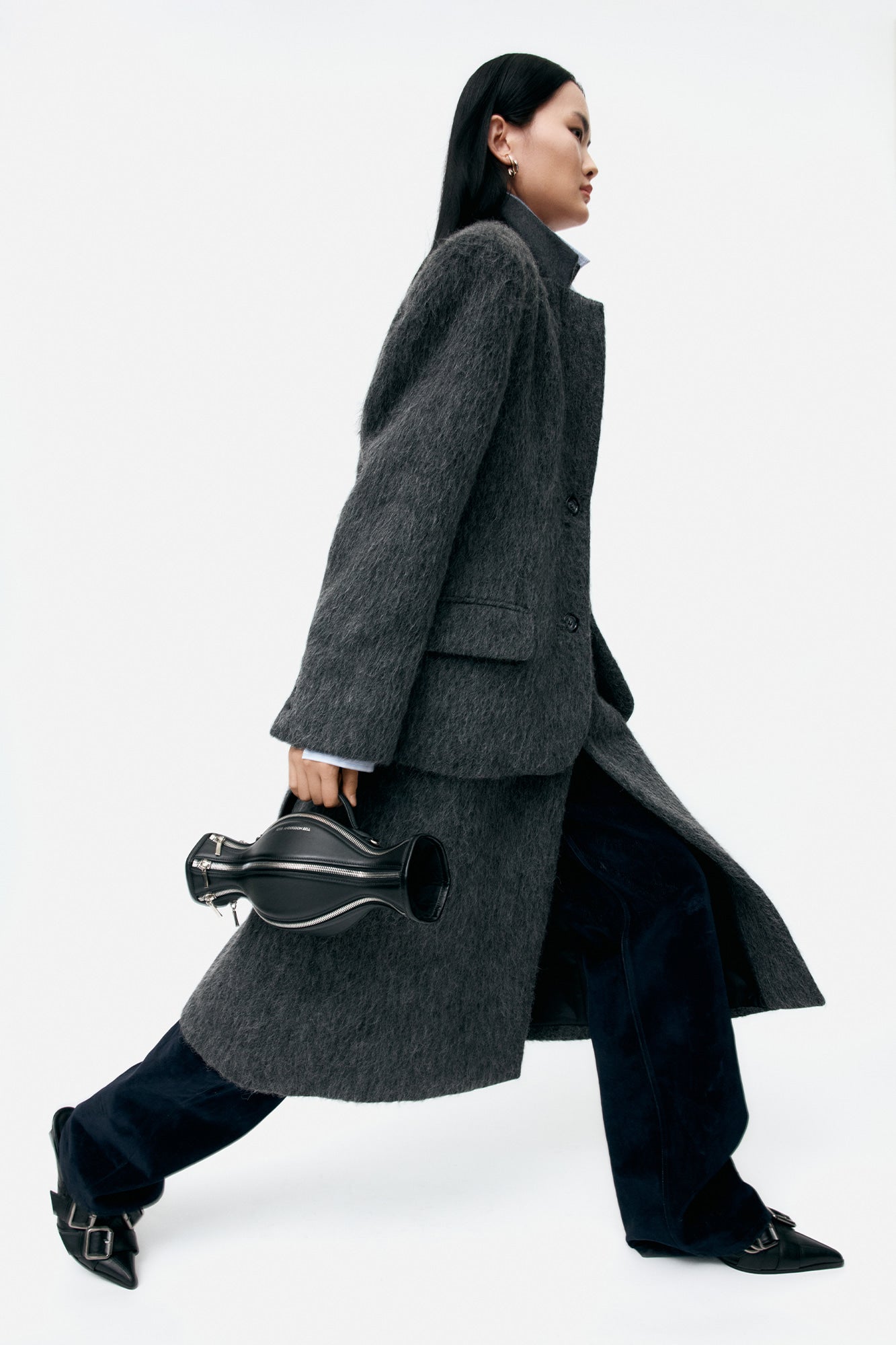 Andersson Bell - Blazer Layered Coat (Charcoal) product image 3 | TRAB K-Fashion Australia