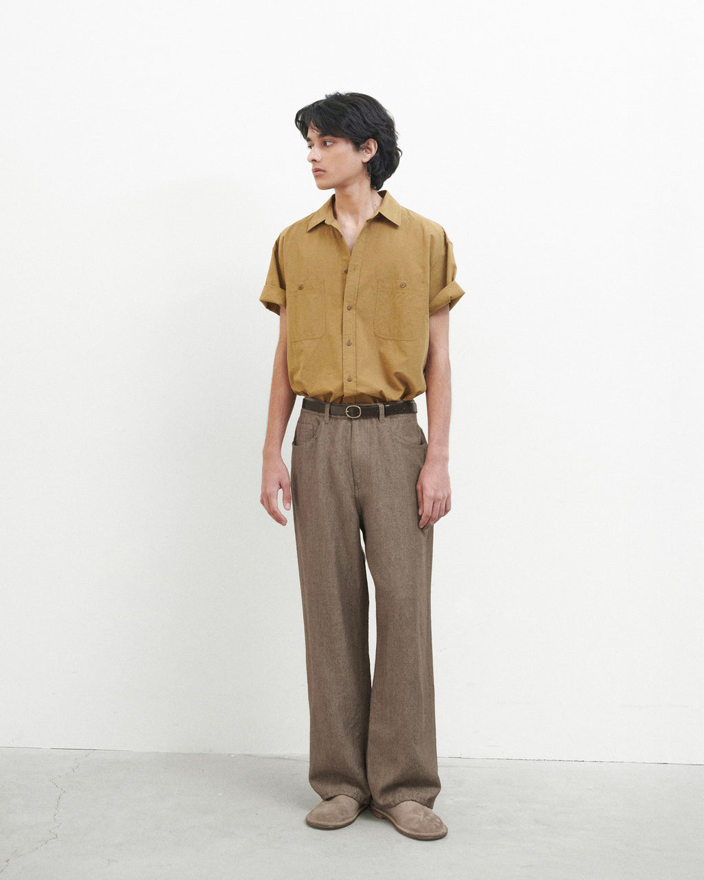 Brownyard - Boiled Wool Twill Pants (Brown) product image 1 | TRAB K-Fashion Australia
