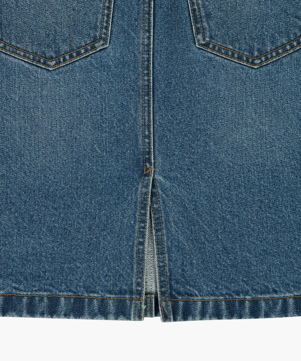 Marithe & Francois Girbaud - [Pre-order – Ships 30 Sep] H-line Denim Skirt (Blue) product image 6 | TRAB K-Fashion Australia