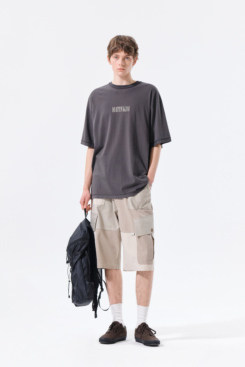 Matin Kim - Vintage Lettering Graffiti Top (Charcoal) product image 15 | TRAB K-Fashion Australia