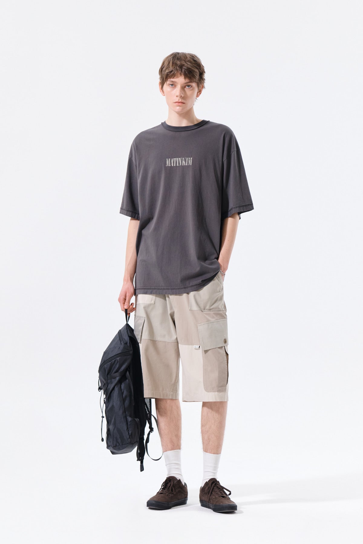Matin Kim - Vintage Lettering Graffiti Top (Charcoal) product image 15 | TRAB K-Fashion Australia