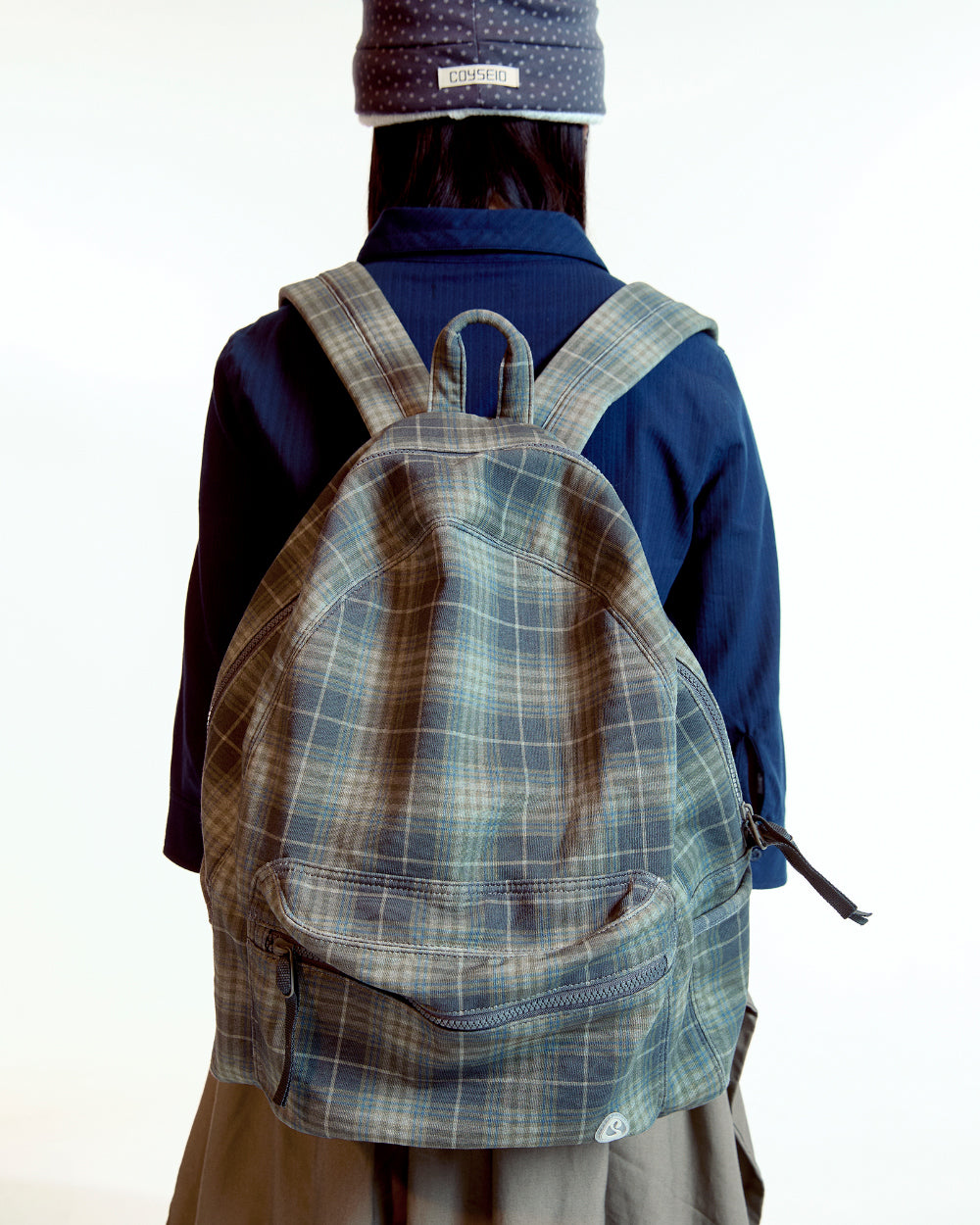 Coyseio - Chunky Sweat Check Backpack (Khaki) product image 8 | TRAB K-Fashion Australia