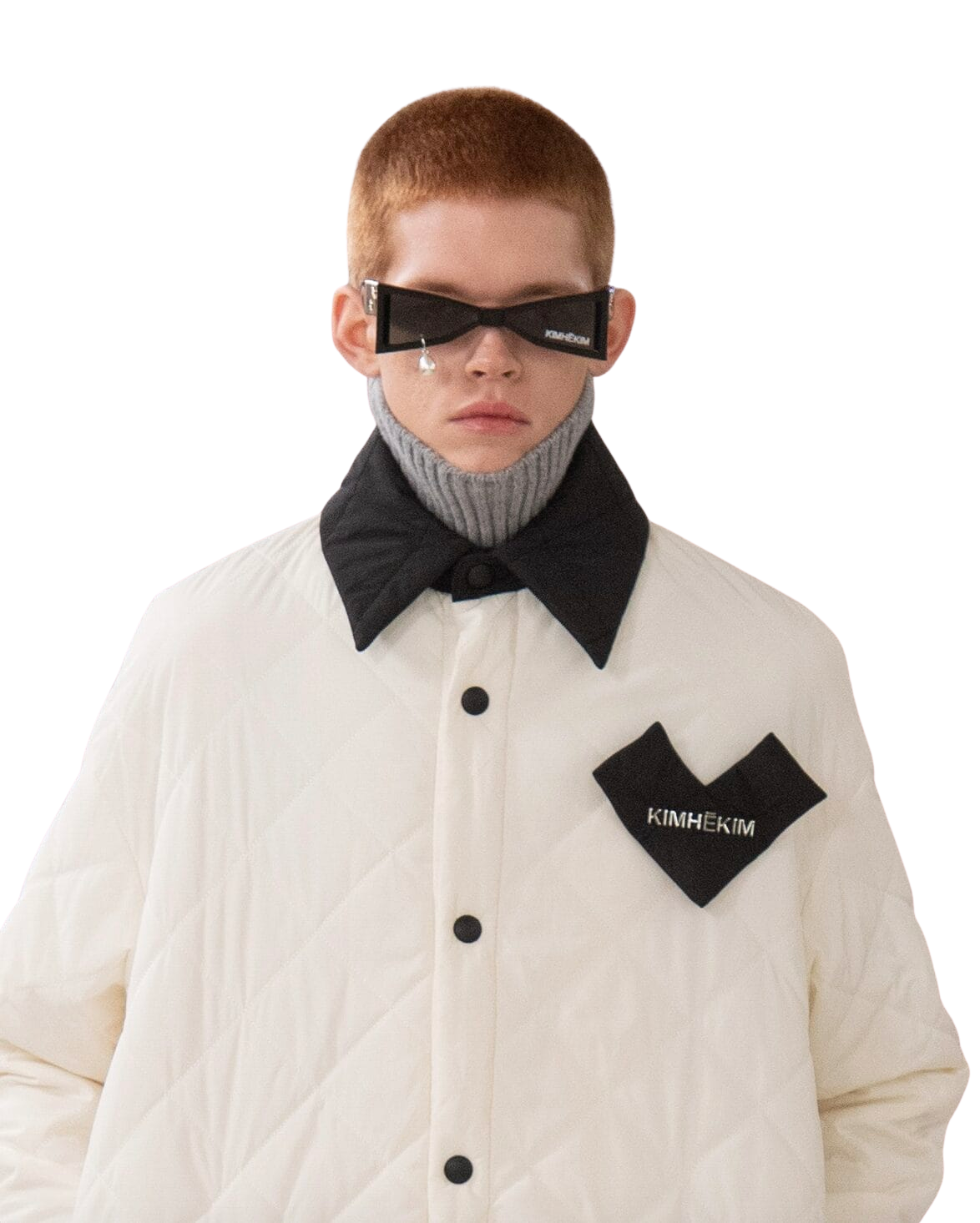 Kimhe Kim - Bi-Color Quilted Jacket (Ivory/Black) product image 2 | TRAB K-Fashion Australia