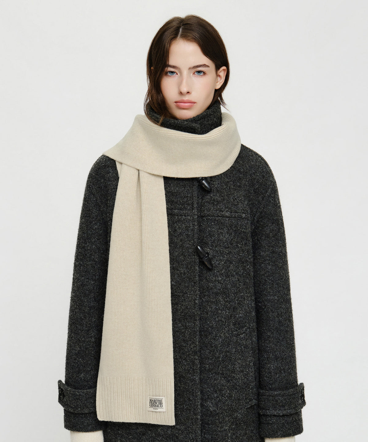 Marithe & Francois Girbaud - Classic Logo Knit Muffler (Light Beige) product image 5 | TRAB K-Fashion Australia