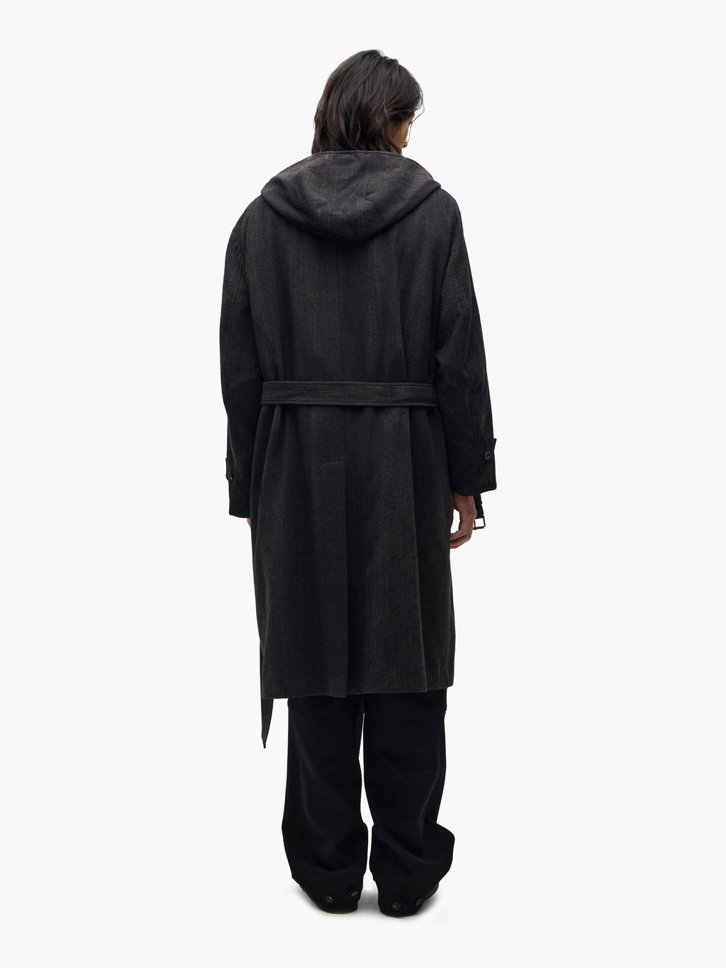 Jiyong Kim - Sun-Bleached Hooded Coat (Black) product image 4 | TRAB K-Fashion Australia