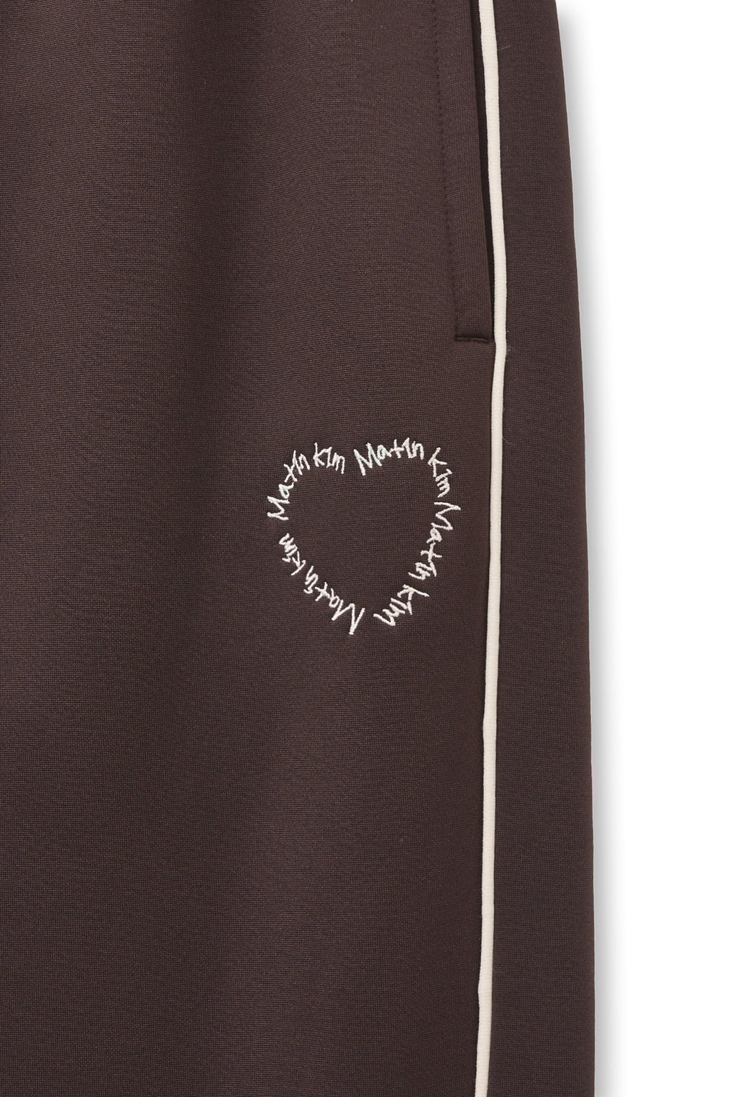 Matin Kim - Heart Logo Track Pants (Brown) product image 4 | TRAB K-Fashion Australia