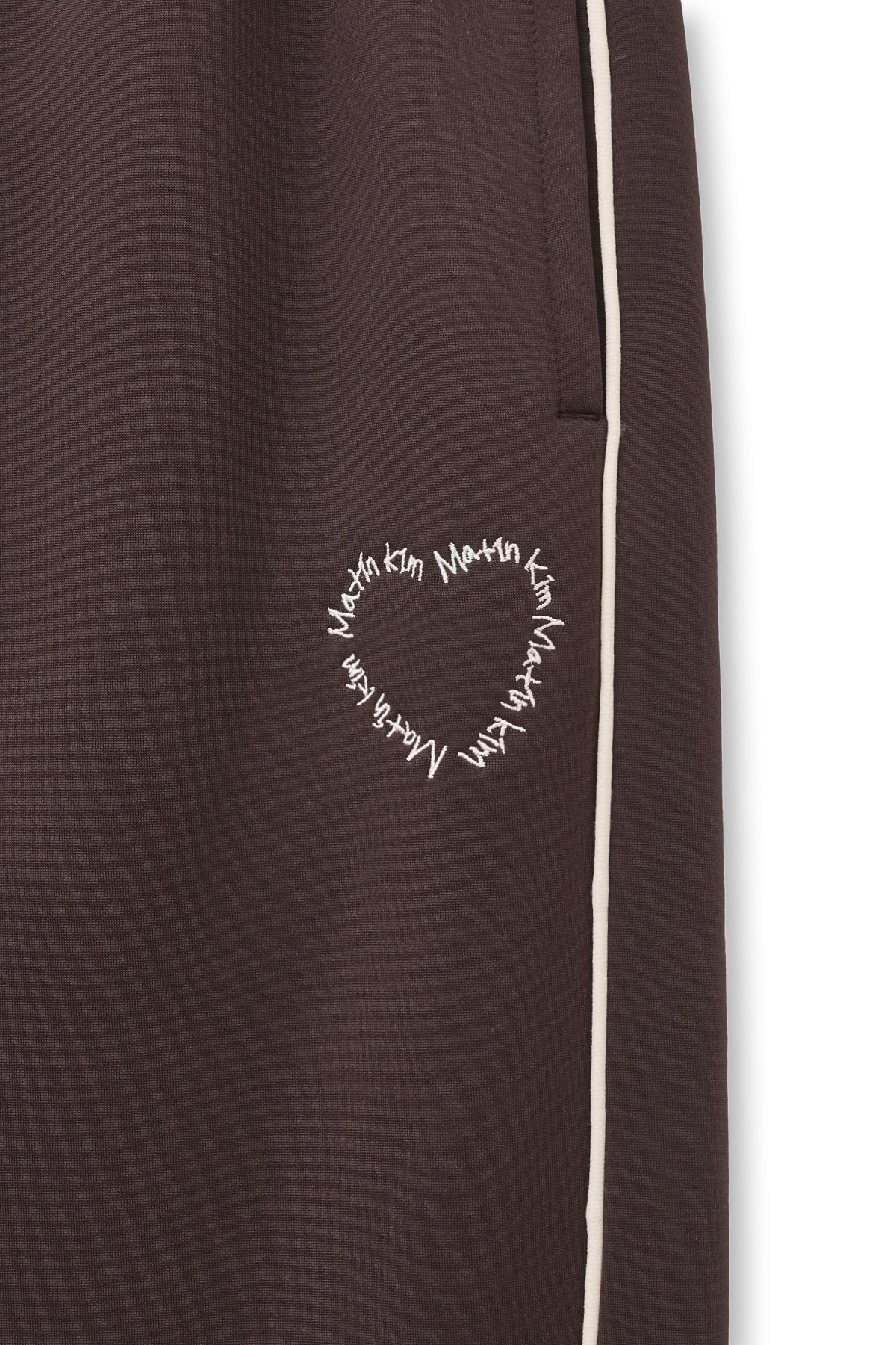 Matin Kim - Heart Logo Track Pants (Brown) product image 4 | TRAB K-Fashion Australia