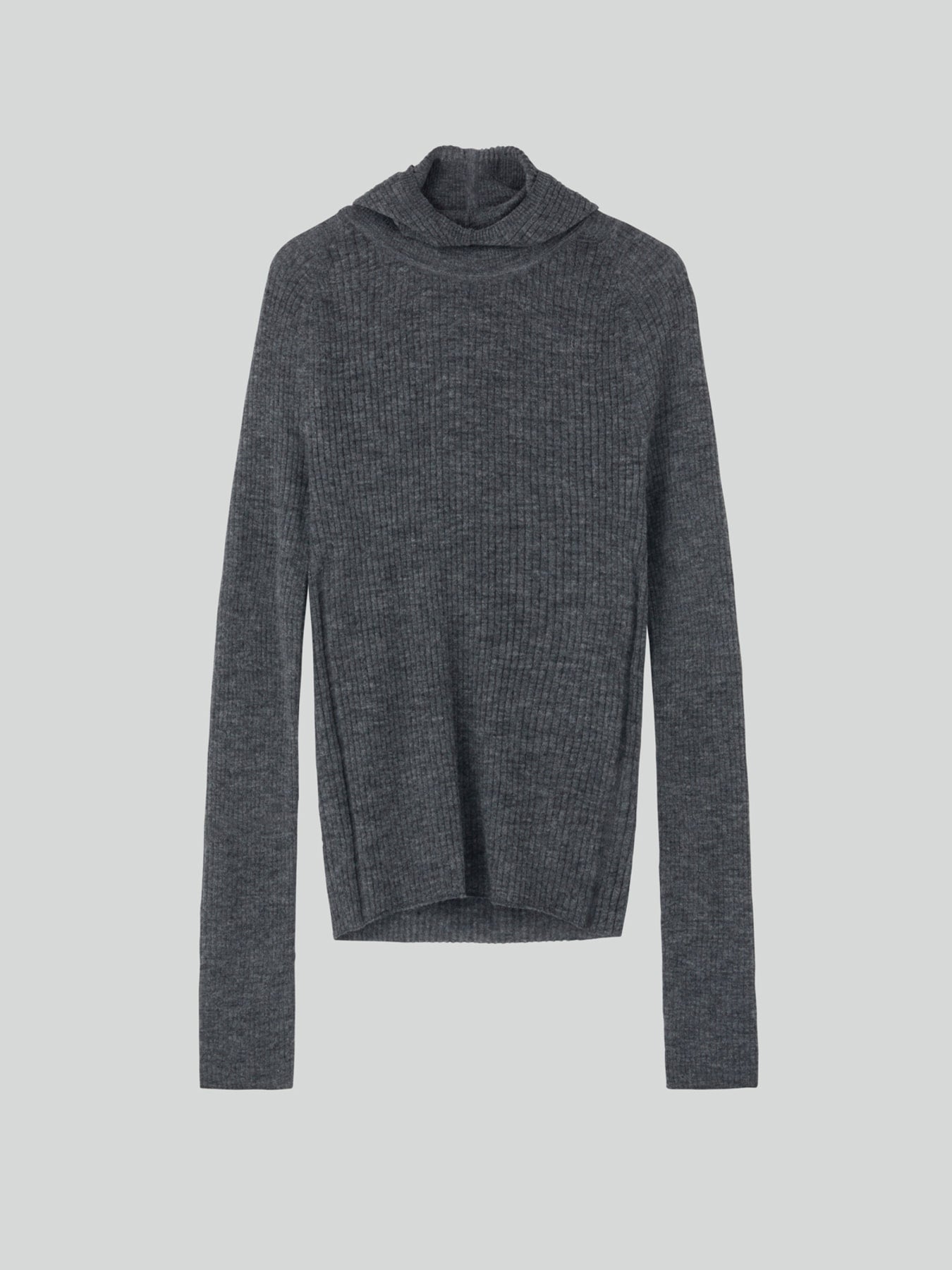 Recto - Slim Fit Balaclava Knit Top (Charcoal Grey) product image 7 | TRAB K-Fashion Australia