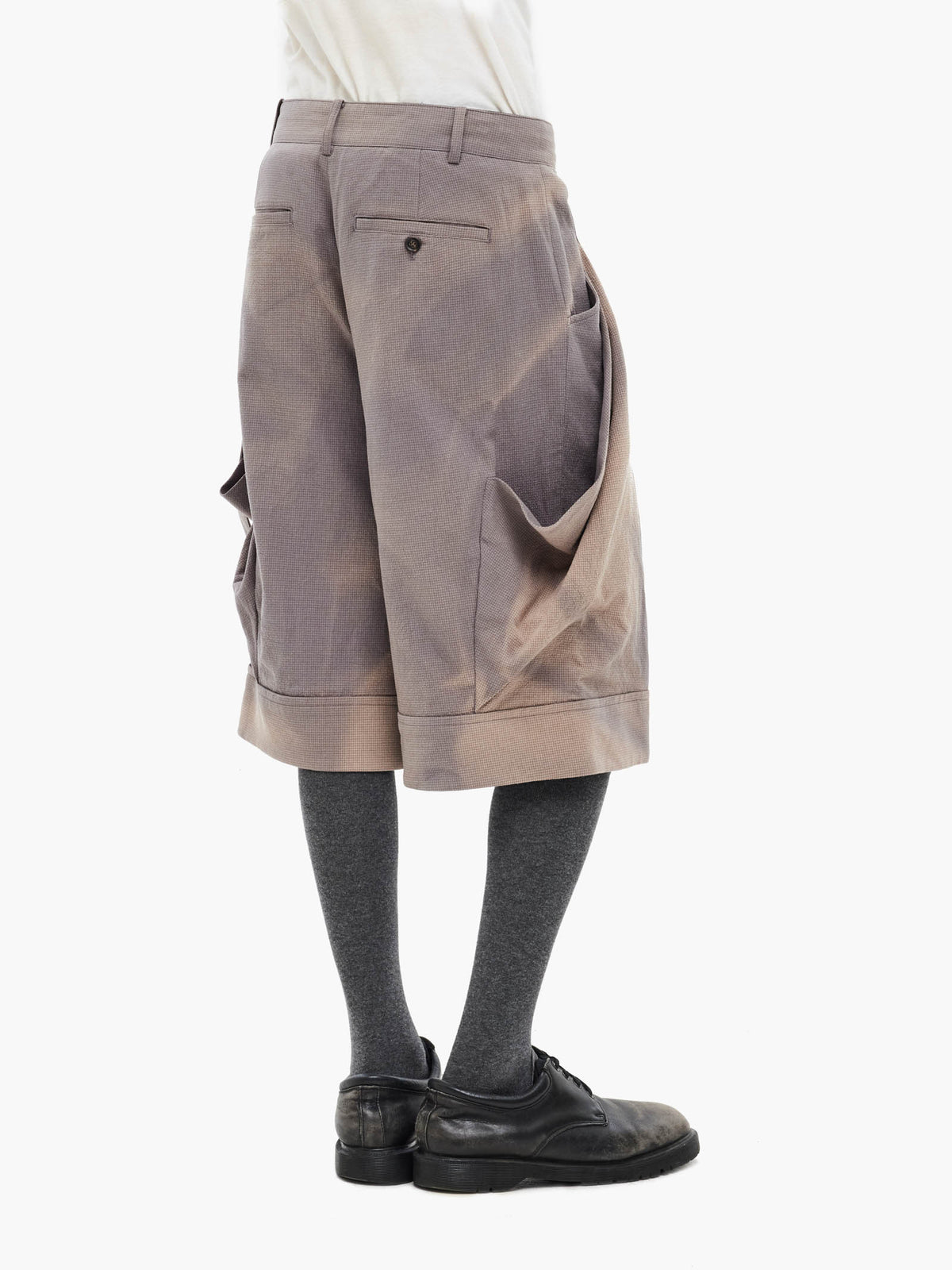 Jiyong Kim - Sun-Bleached Layered Strap Half Trousers (Grey) product image 6 | TRAB K-Fashion Australia